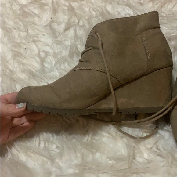 tan wedge booties - Picture 2 of 2